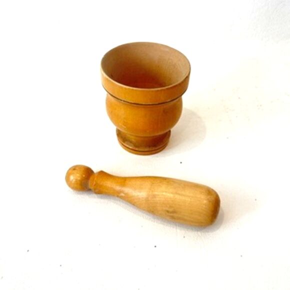 Vintage French Mortar and Pestle Wooden - Picture 3 of 6